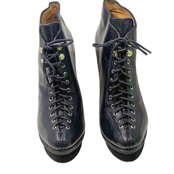 Ann‎ Taylor Axia Black Leather Platform Corset Stiletto Booties **NWOB - Picture 6 of 12